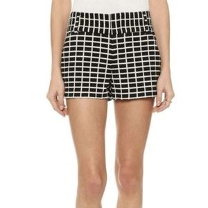 Alice + Olivia Cady Tailored Black White Short Size 0